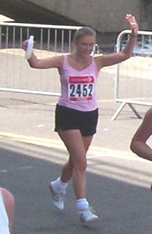 Picture of Maxine completing her race-for-line run Picture of Maxine completing her race-for-line run