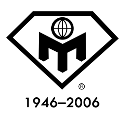 Graphic of Mensa table and globe icon surrounded by a truncated diamond shape. Text below is 1946-2006 Graphic of Mensa table and globe icon surrounded by a truncated diamond shape. Text below is 1946-2006