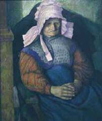 Picture of "Mrs Box", an elderly lady sitting in her chair. Painted by Dora Carrington, a member of the Bloomsbury Group, in 1919 Picture of "Mrs Box", an elderly lady sitting in her chair. Painted by Dora Carrington, a member of the Bloomsbury Group, in 1919