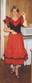 Picture of Jackie dressed in a Spanish dancer's costume Picture of Jackie dressed in a Spanish dancer's costume