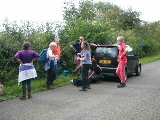Picture of the group by their car preparing to set off Picture of the group by their car preparing to set off