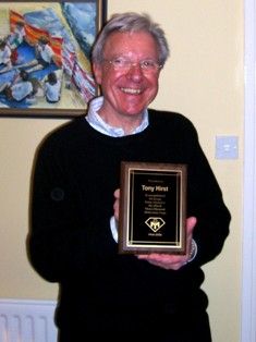 Picture of Tony Hirst with his Diamond plaque Picture of Tony Hirst with his Diamond plaque