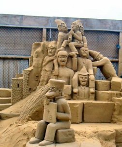 Picture of sand scuptures at St Helier Picture of sand scuptures at St Helier