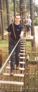 Picture of the rope bridge on the Go Ape! course Picture of the rope bridge on the Go Ape! course