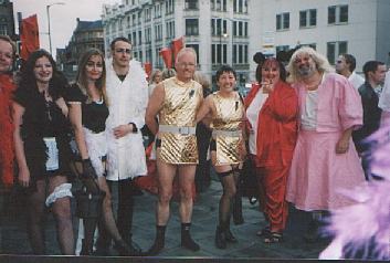 Picture of the group all dressed up outside the theatre Picture of the group all dressed up outside the theatre