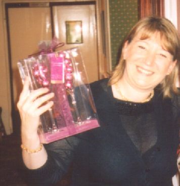 Veronique Roberts with her prize from the ticket draw Veronique Roberts with her prize from the ticket draw