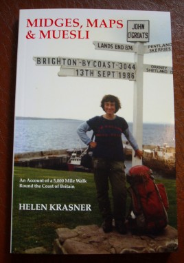 Picture of the front cover of the book, with Helen standing by a sign post at John O'Groats with pointers to Land's end and other distant places. Picture of the front cover of the book, with Helen standing by a sign post at John O'Groats with pointers to Land's end and other distant places.