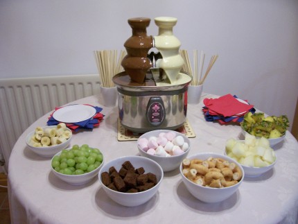A range of delicious dips was provided for the chocolate fountain. A range of delicious dips was provided for the chocolate fountain.